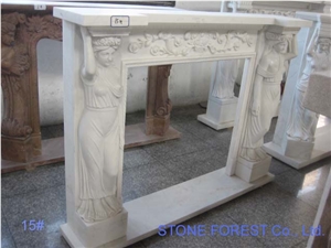 Villa Luxury Design Fireplace White Marble Stone Furniture