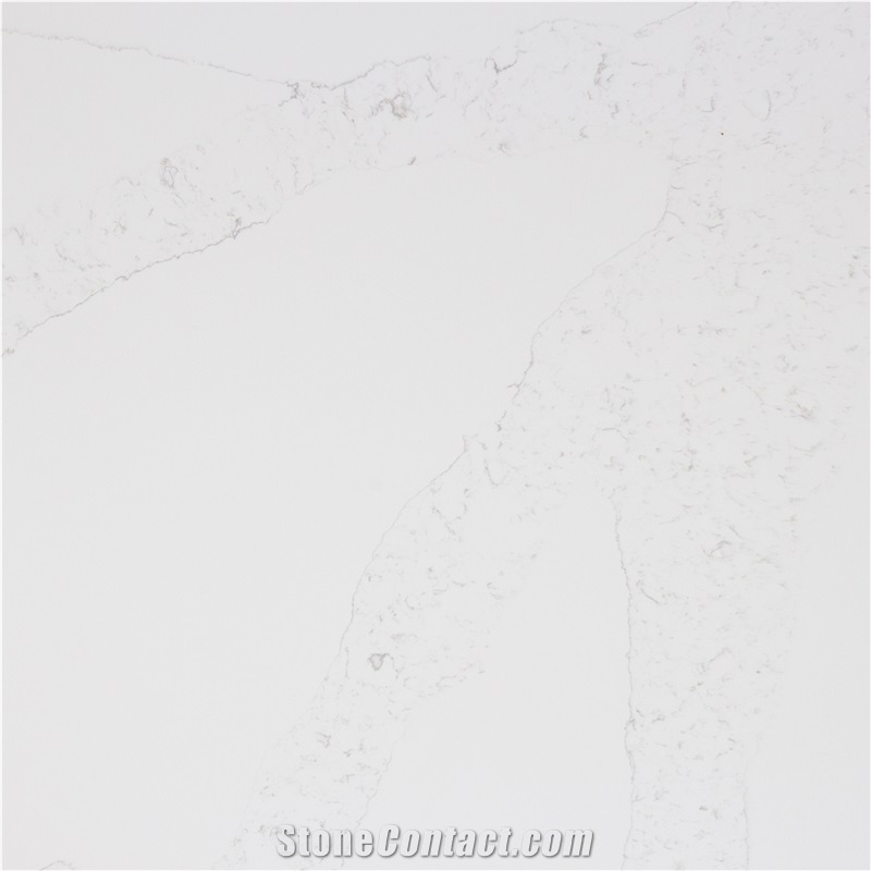 White Artificial Statuario Quartz Solid Surface Slab