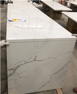 White Calacatta Quartz Countertops For Interior