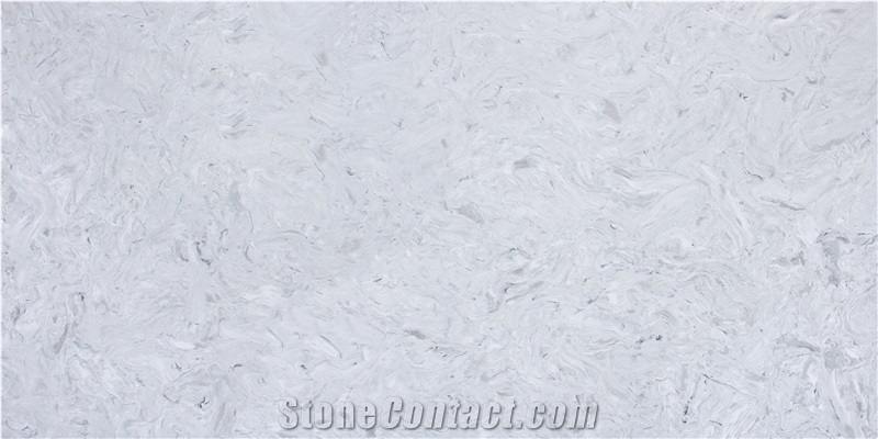 White Fusion Quartz Stone Commercial Countertop