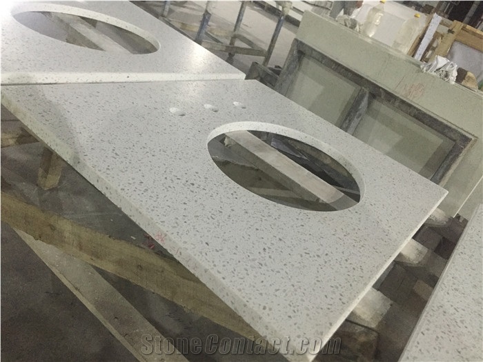 White Galaxy Quartz Stone Countertop/Worktop/Bar Top