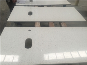 White Galaxy Quartz Stone Countertop / Worktop