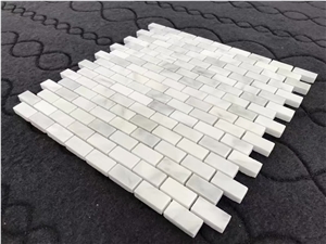 White Marble Interior Design- Wall Brick Mosaic Pattern