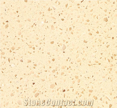 Yellow Crystal Chips Artificial Marble Slab