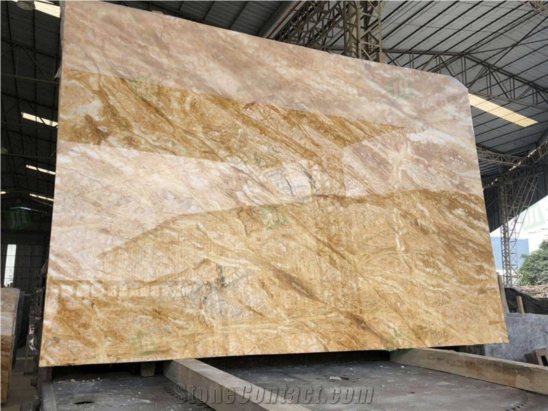 Dubai Gold Marble Flooring Slabs