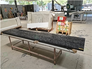 Steel Grey Granite Countertop with Custom Designs