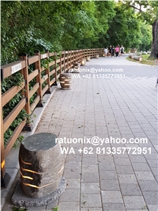 River Stone Stool Lamps, Stone Garden Lights