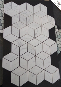 Bathroom Hexagon Carrara White Marble Tiles
