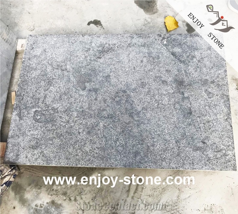 Blue Limestone Flamed Floor or Wall Slabs & Tiles