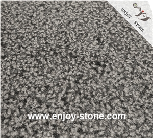 China Black Granite Bush Hammered Slabs & Tiles