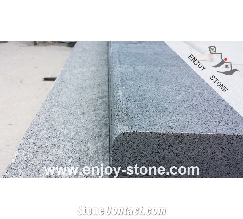 G654 Honed Grey Granite Cobblestone/ Kerbstone