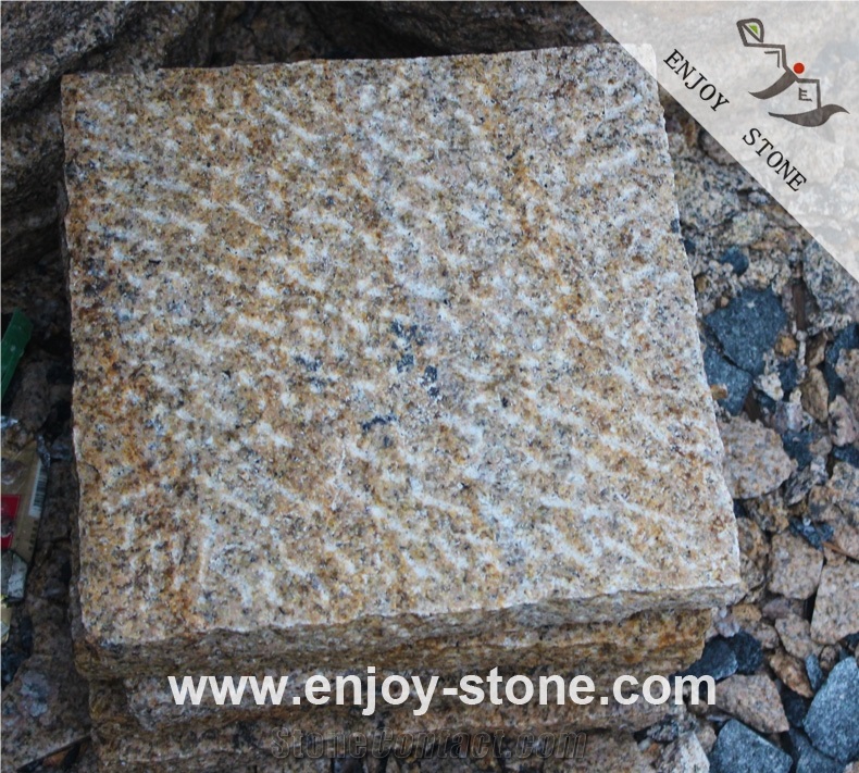 G682 Pineapple Yellow Granite Cobble Stone Pavers