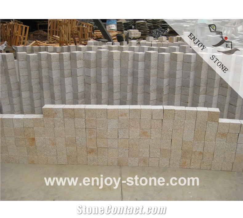 G682 Yellow Granite Cobble Stone Pavers for Floor