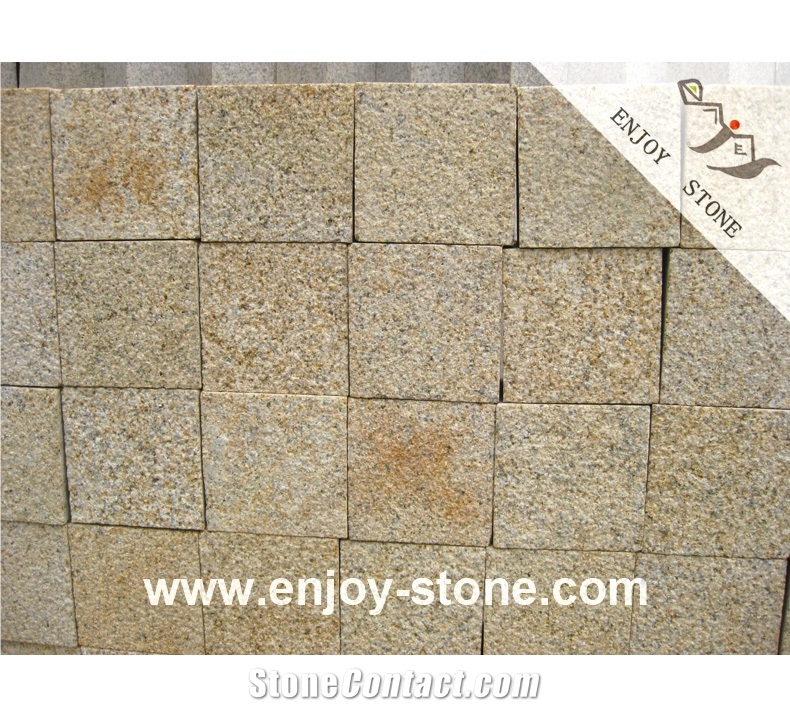 G682 Yellow Granite Cobble Stone Pavers for Floor