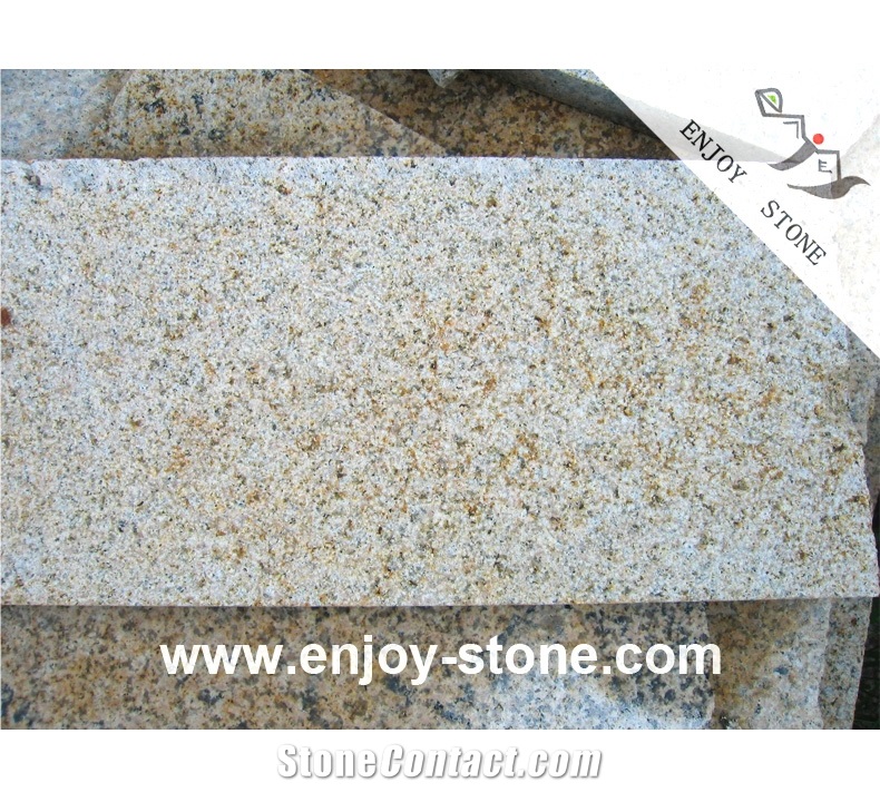 G682bushhammered Rustic Yellow Granite Slabs&Tiles