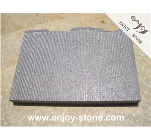 Grey Basalt Grooved Slabs & Tiles for Floor