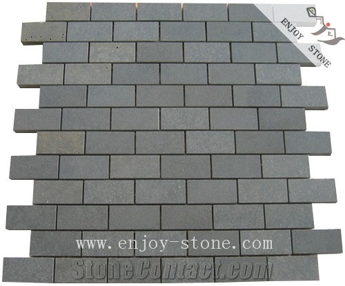 Honed Grey Basalt Wall Brick Mosaic Tiles