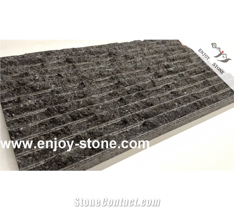 New G684 Black Granite Halfplaned/ Natural Tiles