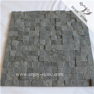 Split Grey Basalt Square Laminated Mosaic Tiles