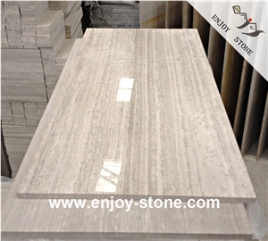 White Wood Marble Polished Floor Tiles & Slabs
