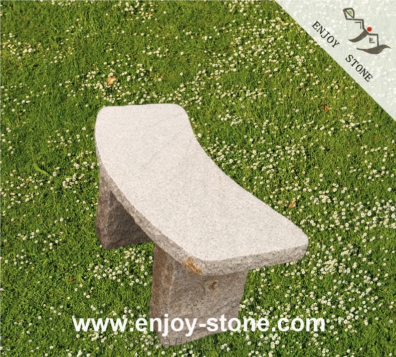 Yellow Curved Garden Bench/ Outdoor Bench