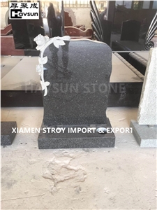 Dark Grey Headstone with Heart Headstone Tombstone