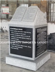 The 10 Commandents Light Gray Obelisk Monument