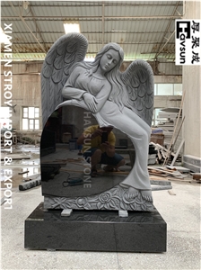 Uk Style Angel Heart Tombstone Monument Headstone