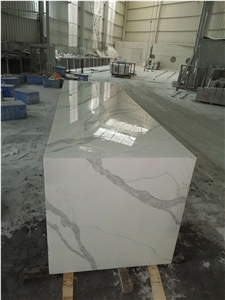 Calacatta White & Gold Marble Table Worktop