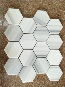 Different Shape Of White Bathroom Mosaic Tiles