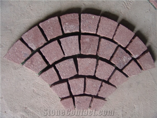 G666 Red Porphyry Shouning Red Cube Paver
