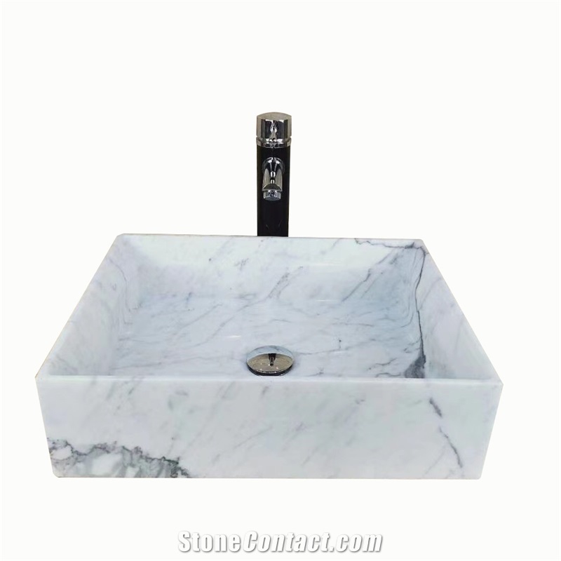 Marble Bathroom Sink Carrara White Marble Basin