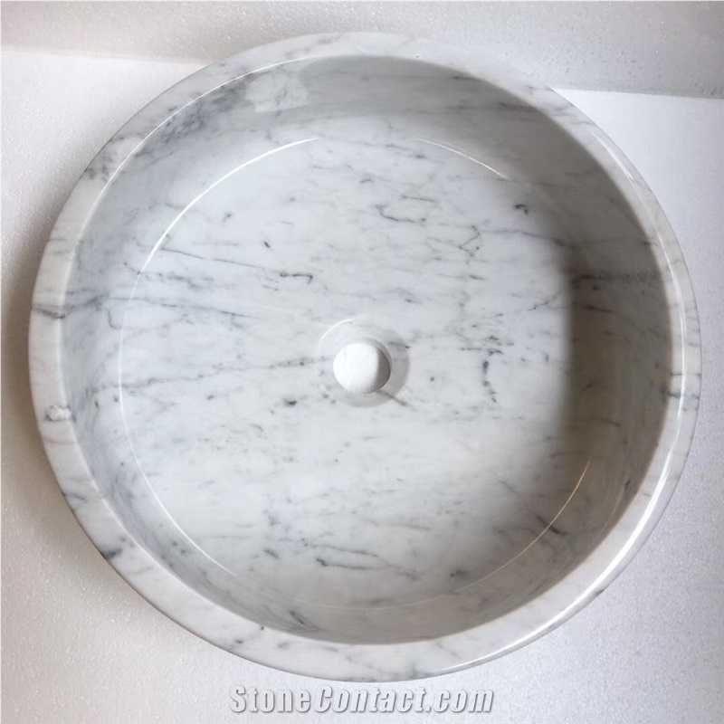 Marble Bathroom Sink Carrara White Marble Basin