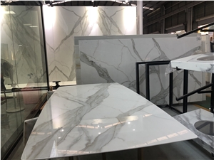 Nano Crystallized Glass Calacatta White Countertop