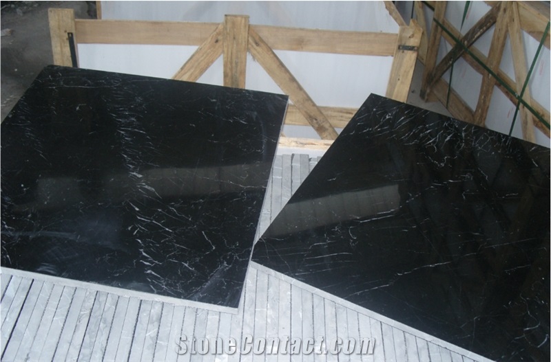 Nero Marquina Black Marble Slab & Tiles