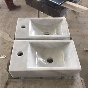 White Marble Basin Sink Bathroom Wash Bowl