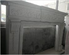White Marble Fireplace &Sculpture Mantel Fireplace