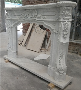 White Marble Fireplace Sculptured