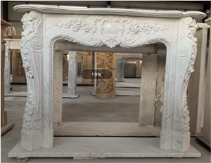 White Marble Fireplace Sculptured