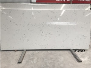Gq3069 Carrara White Quartz Slab Tile for Bath Top
