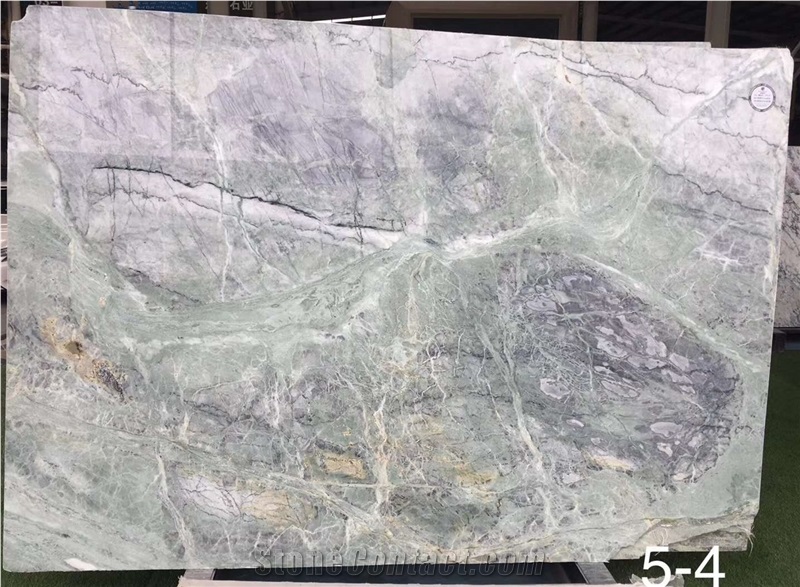 Jade Green Cloud Marble Slabs Grey Floor Wall Tile