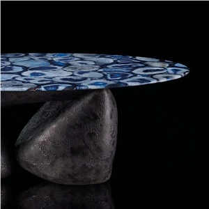 Blue Agate Semiprecious Stone Kitchen Worktops
