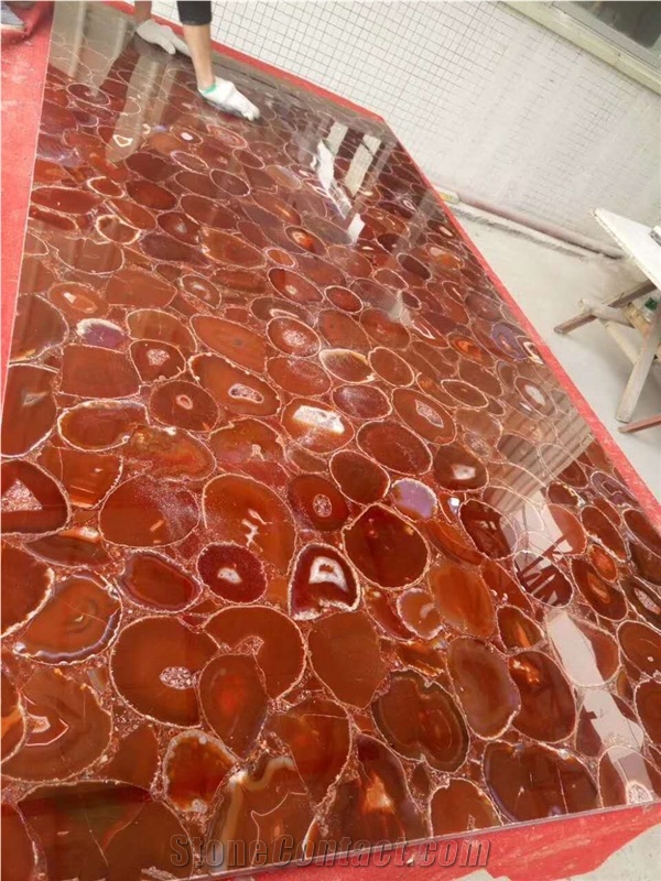 Brazil Red Agate Polished Semiprecious Stone Slabs