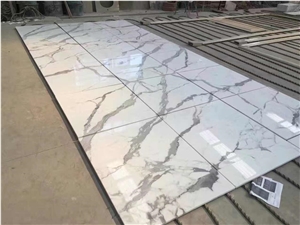 Calacatta White Marble Polished Floor Covering