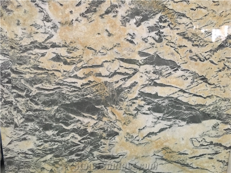 China Golden Clouds Marble Yellow Polished Slaba
