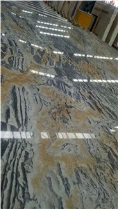 China Golden Clouds Marble Yellow Polished Slaba