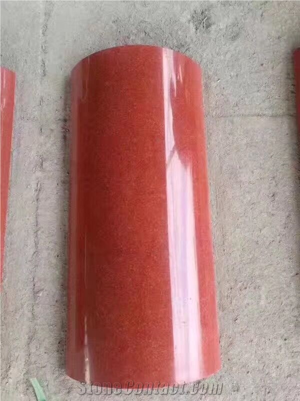 China Red Granite Polished Natural Stone Columns