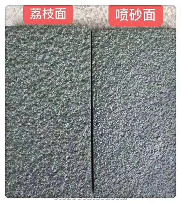China Sichuan Green Sandstone Bushhammered Slabs