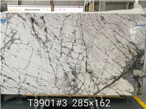 Chinese River Snow Marble White Polished Big Slabs