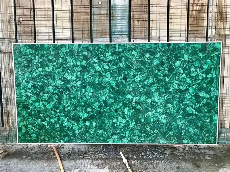 Green Agate Semiprecious Stone Polished Worktops